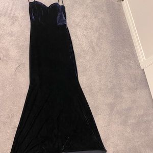 Navy velvet mermaid dress